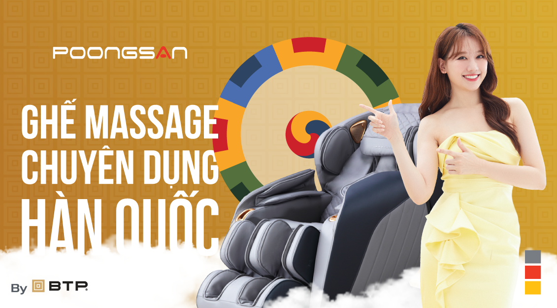 Ghế massage chuyên dụng Hàn Quốc Poongsan chăm sóc sức khỏe tại nhà